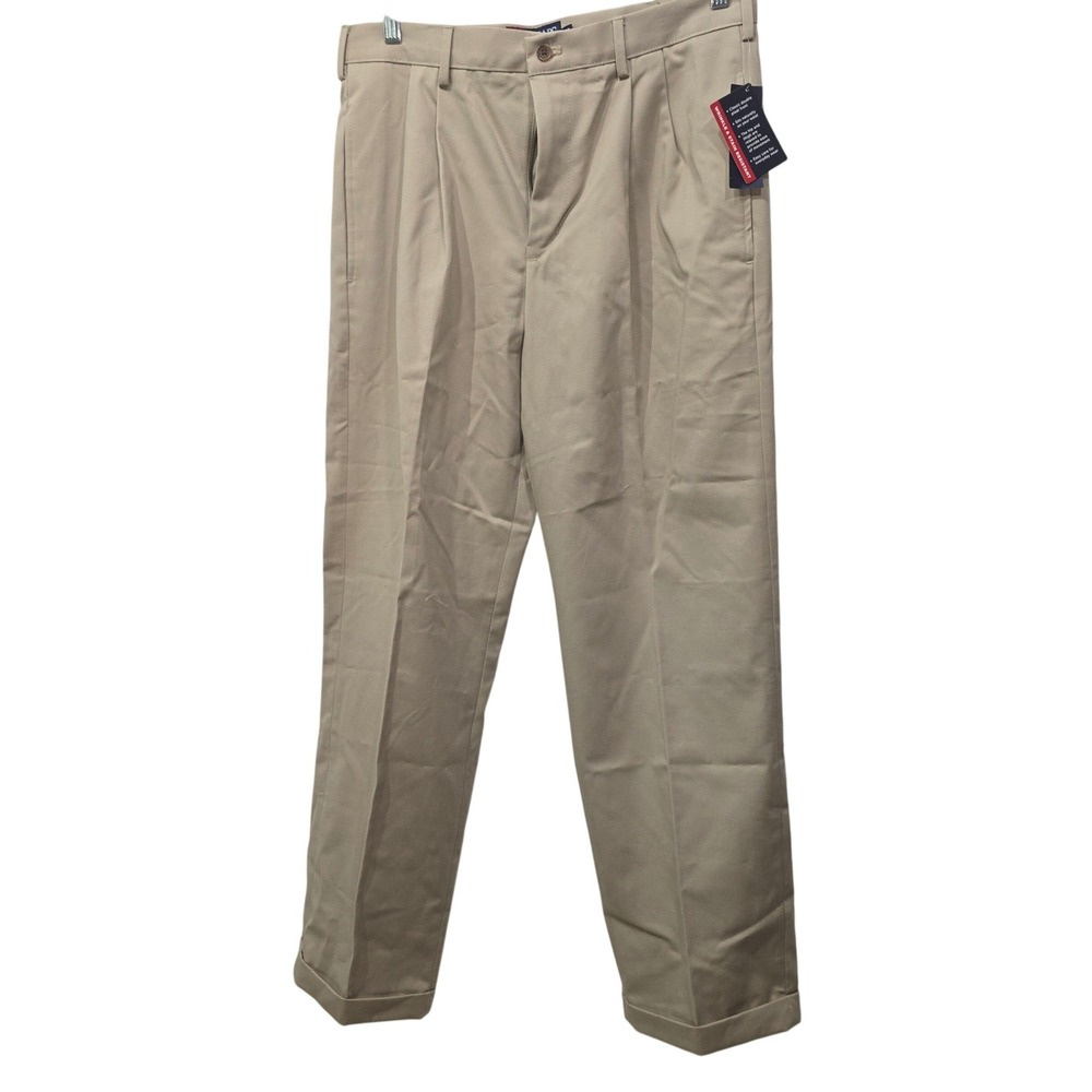 3 Pack NWT Chaps Mens Double Pleat Chino Pants Wrinkle/Stain Resistant W33xL32 - Picture 4 of 12
